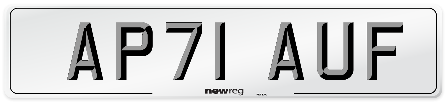 AP71 AUF Number Plate from New Reg